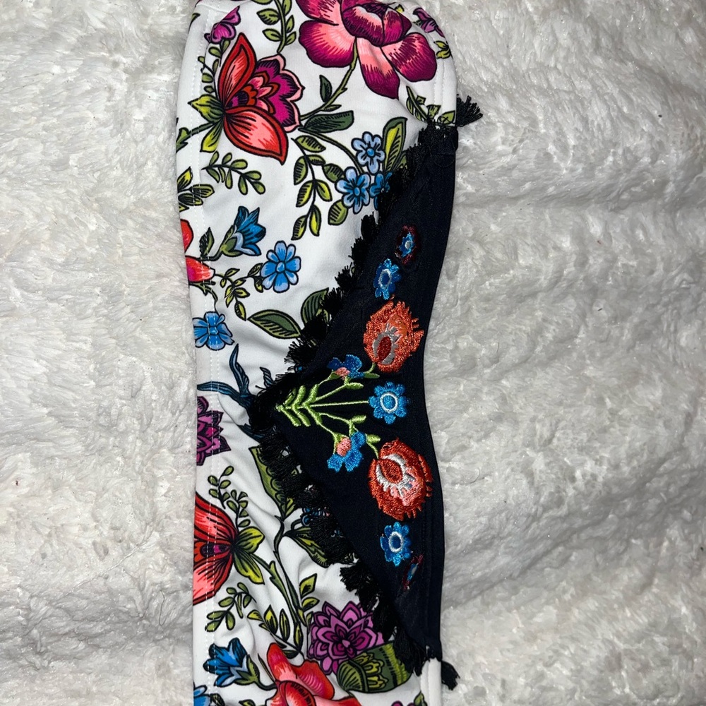 Floral print swimsuit bandeau top